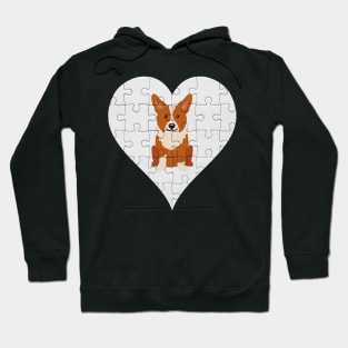 Welsh Corgi Cardigan Heart Jigsaw Pieces Design - Gift for Welsh Corgi Cardigan Lovers Hoodie